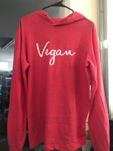 Vegan Signature Long Sleeve Hooded Tee Red