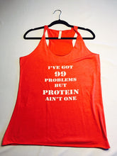 I've Got 99 Problems But Protein Ain't One Triblend Razorback Tank Red