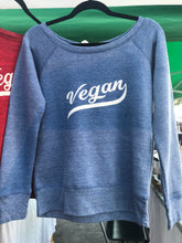 Vegan Retro Fleece Wideneck Sweatshirt Light Blue