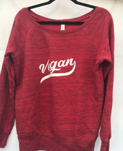 Vegan Retro Fleece Wideneck Sweatshirt Red