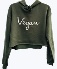Vegan Signature Crop Fleece Hoodie Green