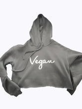 Vegan Signature Crop Fleece Hoodie Gray