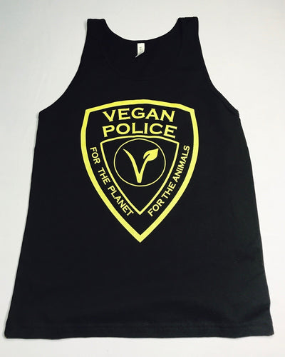 Vegan Police Mens Tank Top Black