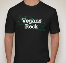Vegans Rock Classic Tee Black Green