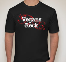 Vegans Rock Classic Tee Black Red