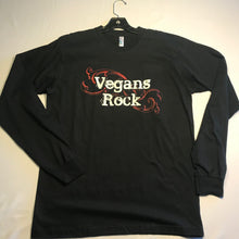 Vegans Rock Classic Long Sleeve Tee Black Red