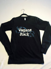Vegans Rock Classic Long Sleeve Tee Black Blue
