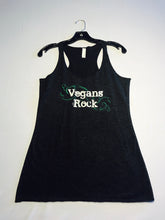 Vegans Rock Classic Triblend Razorback Tank Black Green