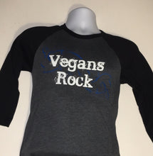 Vegans Rock Classic Raglan Tee Black Blue